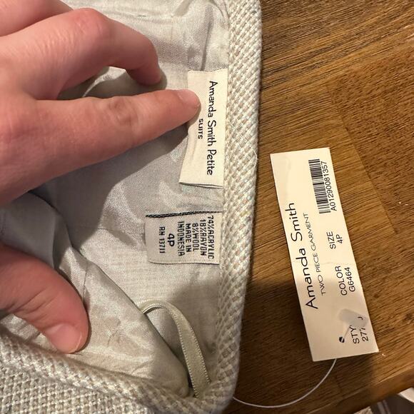 Vintage Amanda Smith Petites Tweed Skirt Suit NWT Size 4 Petite 4P Wool Blend - Picture 15 of 16